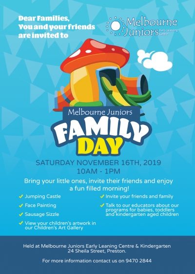 Family Day at Melbourne Juniors